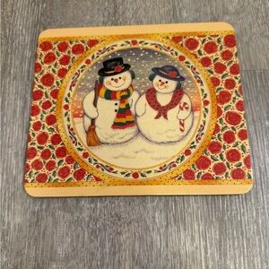 Vintage cork backed Christmas trivet
